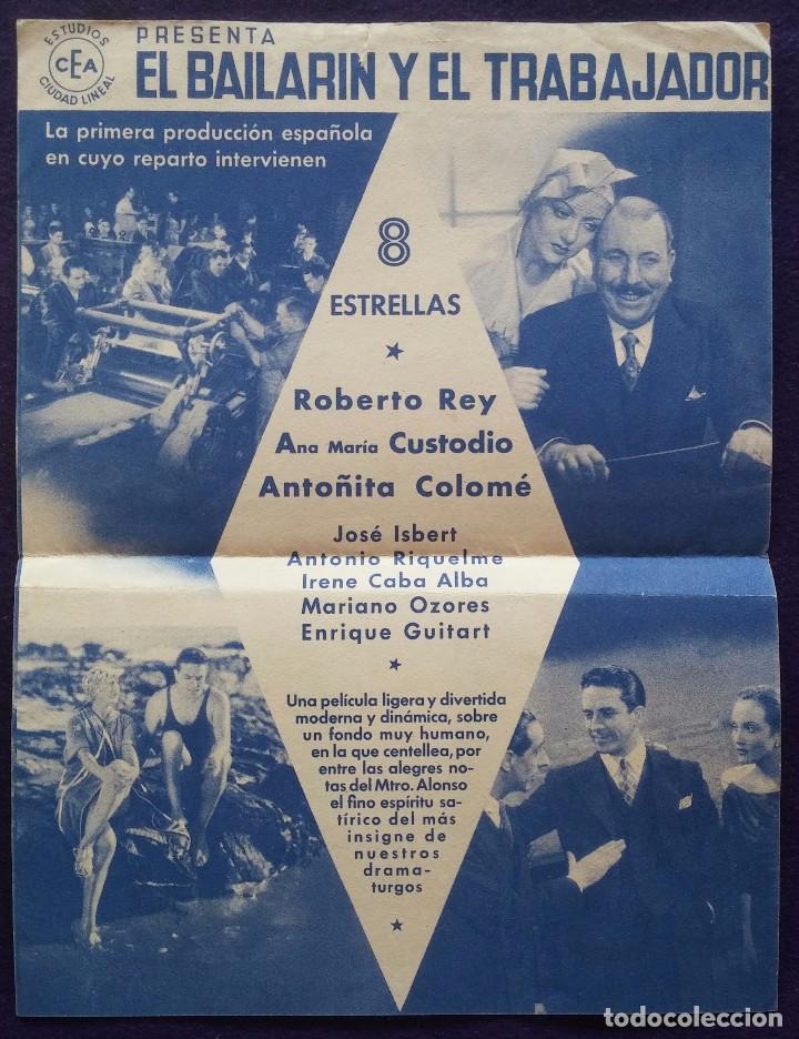 Cine: PROGRAMA DE CINE ORIGINAL. DOBLE. EL BAILARIN Y EL TRABAJADOR. - Foto 2