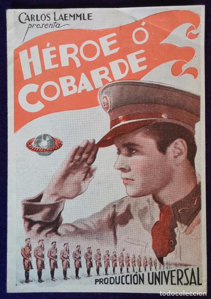 Cine: PROGRAMA DE CINE ORIGINAL. DOBLE. HEROE O COBARDE. A&Ntilde;OS 30. - Foto 1