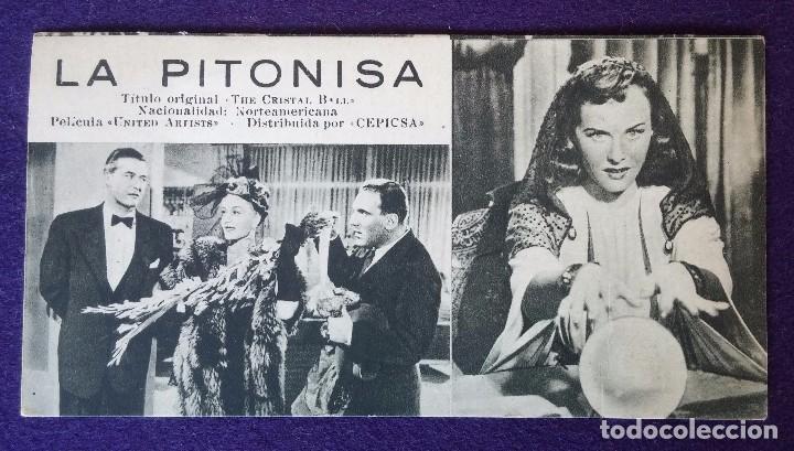 Cine: PROGRAMA DE CINE ORIGINAL. LA PITONISA. FICHA-TARJETA N&deg; 182 - Foto 1