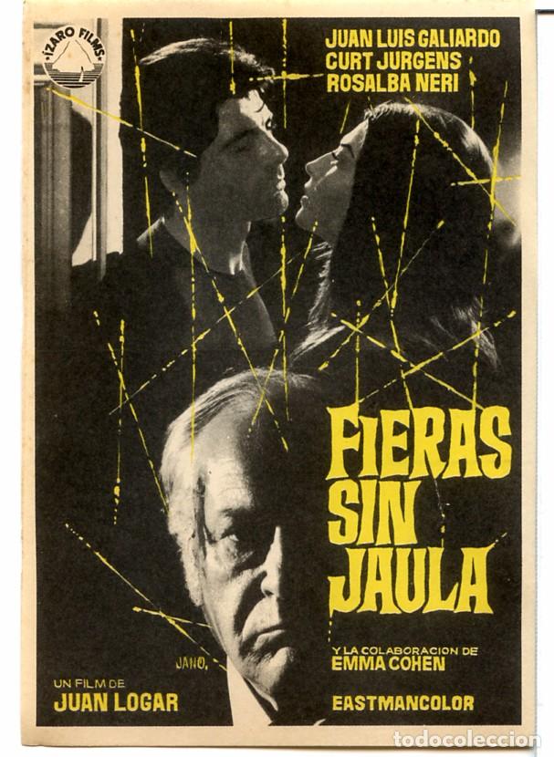 Cine: FIERAS SIN JAULA (FOLLETO PROGRAMA DE MANO ORIGINAL SIN PUBLICIDAD) - Foto 1