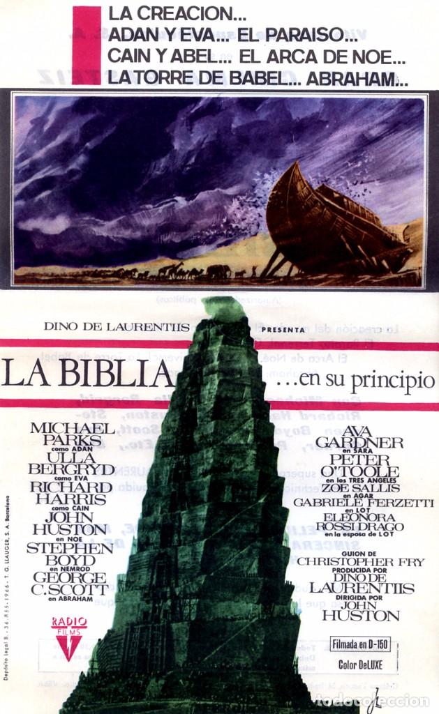 Cinema: LA BIBLIA (FOLLETO PROGRAMA DE MANO ORIGINAL CON PUBLICIDAD CINE GRAN CINEMA GASTEIZ)