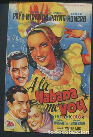 Cine: PROGRAMA SOLIGO - A LA HABANA ME VOY.- CARMEN MIRANDA- ALICE FAYE CON PUBLICIDAD