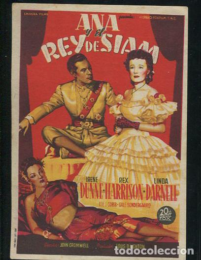 Cine: PROGRAMA SOLIGO - ANA Y EL REY DE SIAM-IRENE DUNNE LINDA DARNELL CON PUBLICIDAD