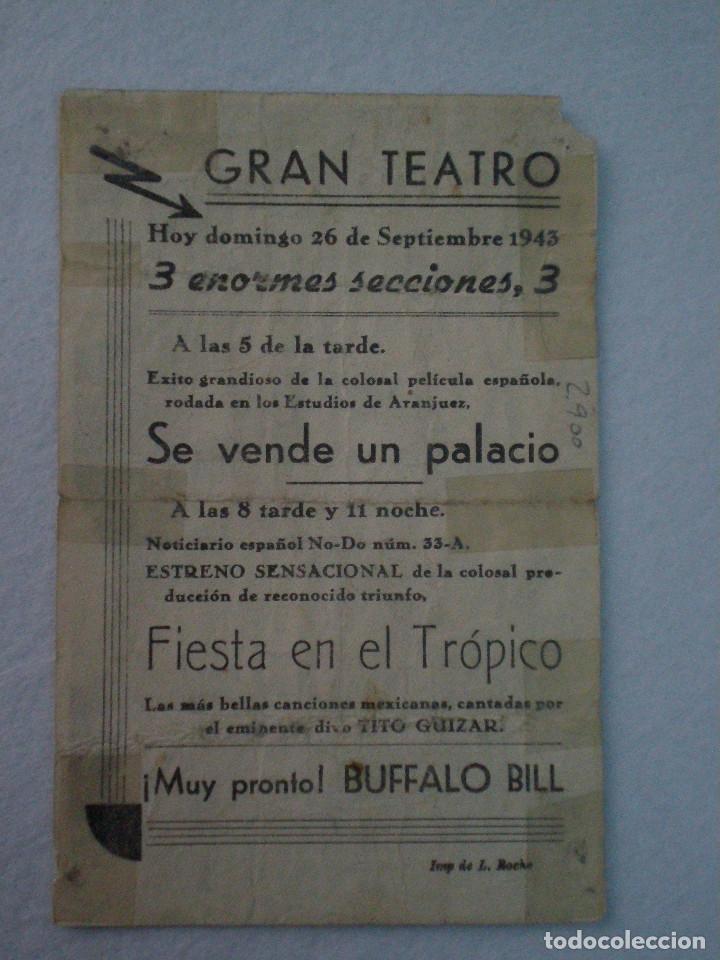 Cine: FIESTA EN EL TROPICO // PROGRAMA DE MANO ORIGINAL PARAMOUNT // CON PUBLICIDAD 1943 - Foto 2