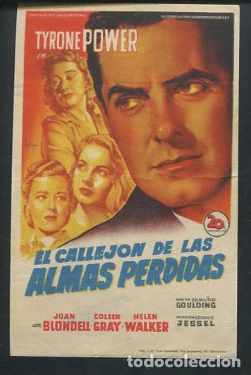 Cine: PROGRAMA SOLIGO - EL CALLEJON DE LAS ALMAS PERDIDAS. TYRONE POWER. - Foto 1