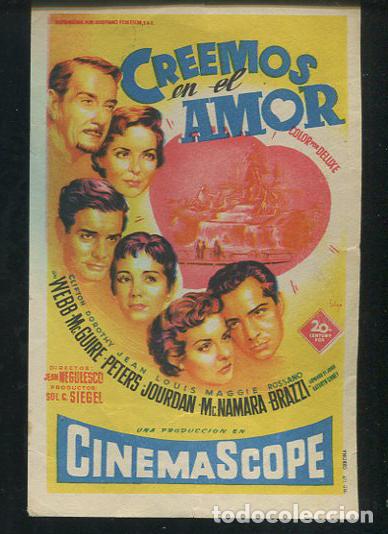 Cine: PROGRAMA SOLIG&Oacute; - CREEMOS EN EL AMOR - CLIFTON WEBB  DOROTHY McGUIRE JEAN PETERS, LOUIS JOURDAN