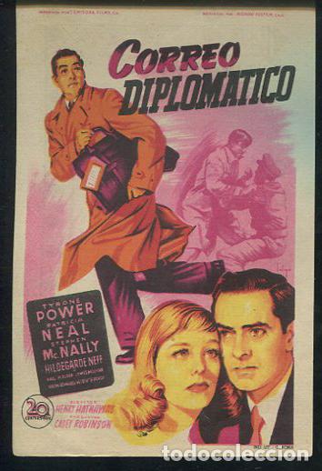 Cine: PROGRAMA SOLIG&Oacute; - CORREO DIPLOMATICO (Tyrone Power - Patricia Neal) CON PUBLICIDAD