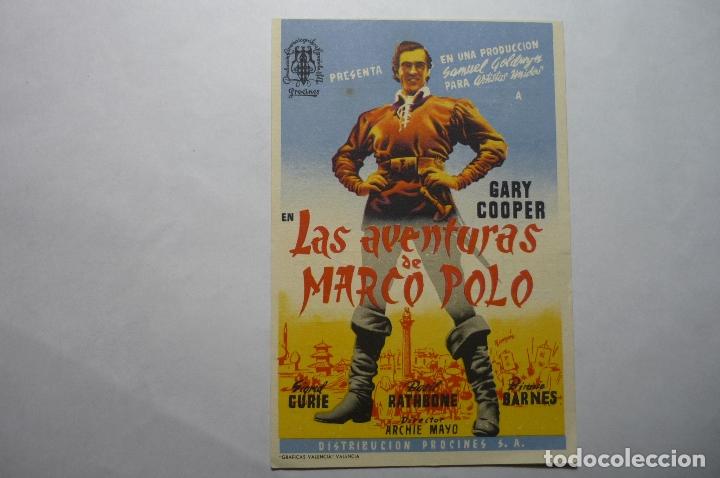 Cine: PROGRAMA LAS AVENTURAS DE MARCO POLO -GARY COOPER-PUBLICIDAD