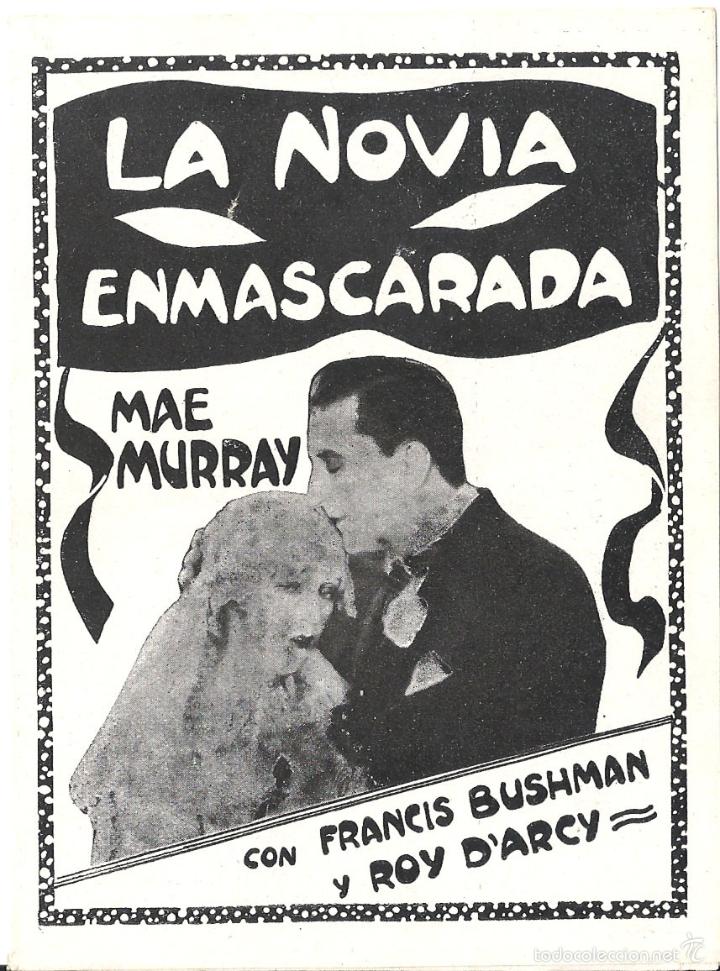 Cine: PTCC 328 THE MASKED BRIDE PROGRAMA DOBLE URUGUAYO MGM MAE MURRAY - Foto 1
