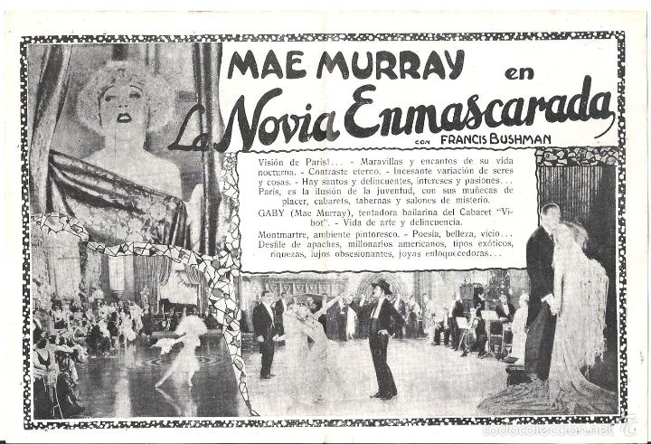 Cine: PTCC 328 THE MASKED BRIDE PROGRAMA DOBLE URUGUAYO MGM MAE MURRAY - Foto 2