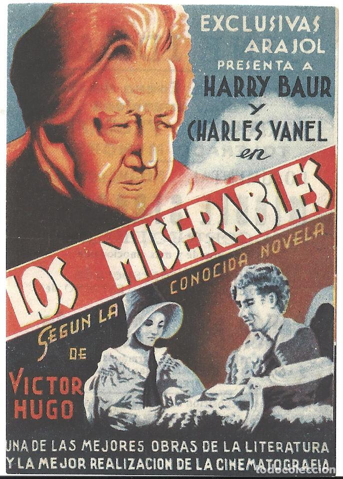 Cine: PTCC 304 LOS MISERABLES PROGRAMA SENCILLO ARAJOL HARRY BAUR - Foto 1
