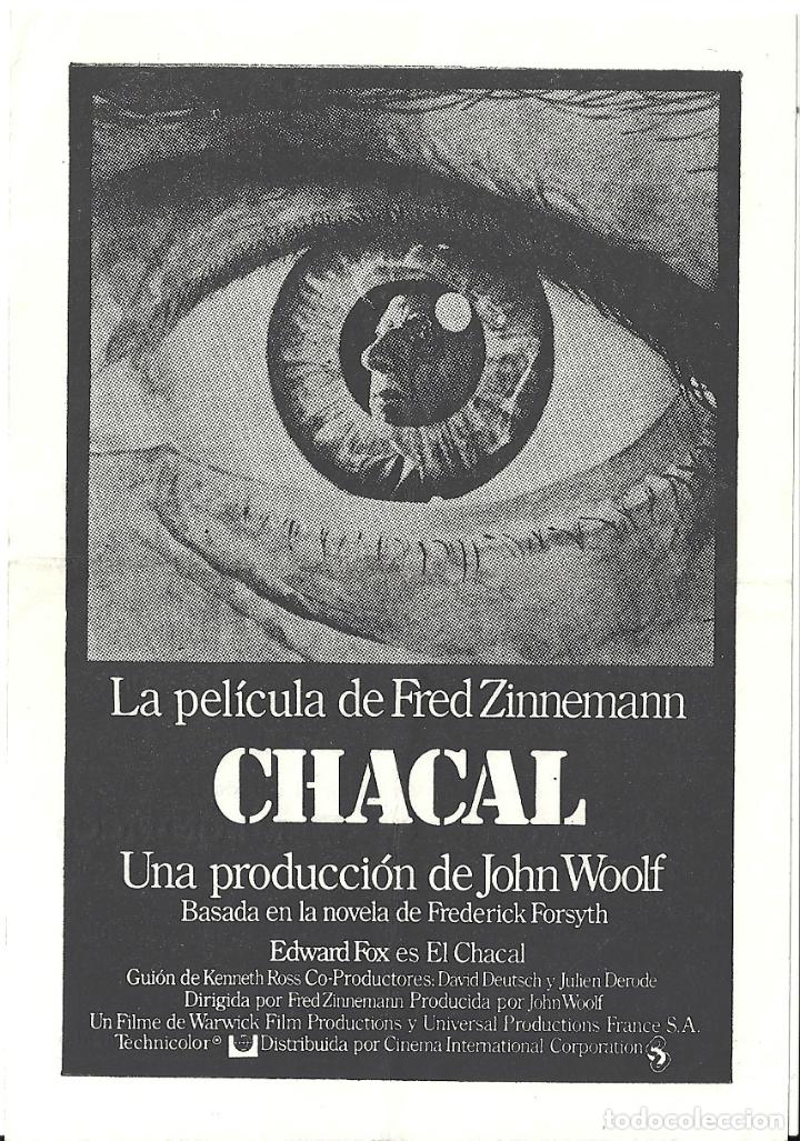 Cine: PTCC 142 CHACAL PROGRAMA LOCAL FRED ZINNEMANN EDWARD FOX FREDERIC FORSYTH - Foto 1