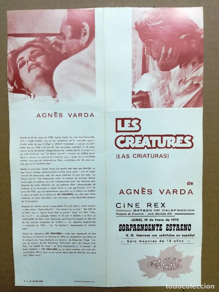  Flyers Publicitaires de films Anciens: LAS CRIATURAS AGNES VRDA CATHERINE DENEUVE FOLLETO .CINE REX,CARTAGENA.1970