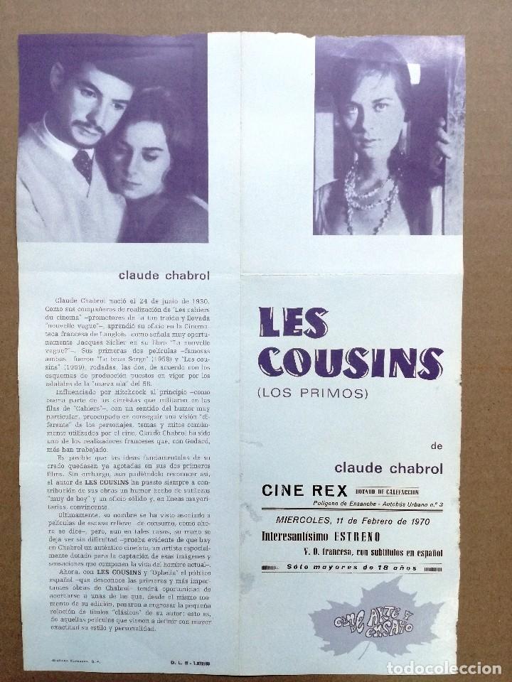  Flyers Publicitaires de films Anciens: LES COUSINS. LOS PRIMOS CLAUDE CHABROL FOLLETO DE MANO LOCAL ORIGINAL ESTRENO.CINE REX