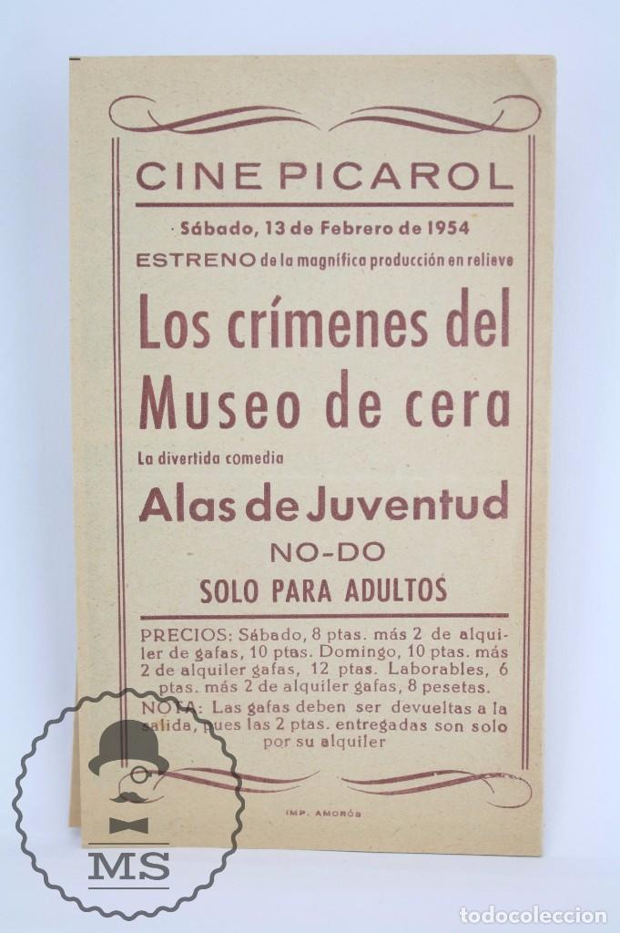 Cine: Programa de Cine Doble - Los Cr&iacute;menes del Museo de Cera - 3 Dimensiones / 3D - A&ntilde;o 1954 - Foto 3