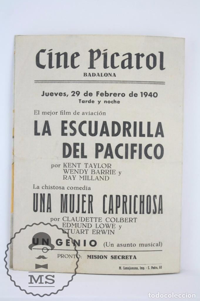 Cine: Programa de Cine Doble - La Escuadrilla del Pac&iacute;fico - Nueva Universal - A&ntilde;o 1940 - Foto 3