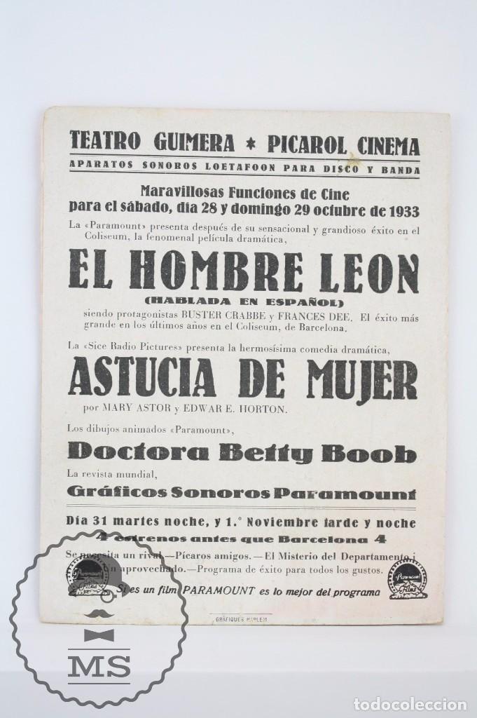 Cine: Programa de Cine Doble - El Hombre Le&oacute;n - Paramount Films - A&ntilde;o 1933 - Foto 3