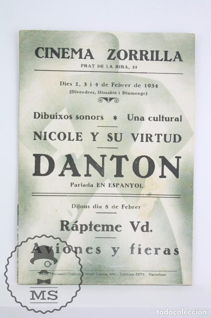 Cine: Programa de Cine Doble - Danton - Cinaes - Verde - A&ntilde;o 1934 - Foto 3
