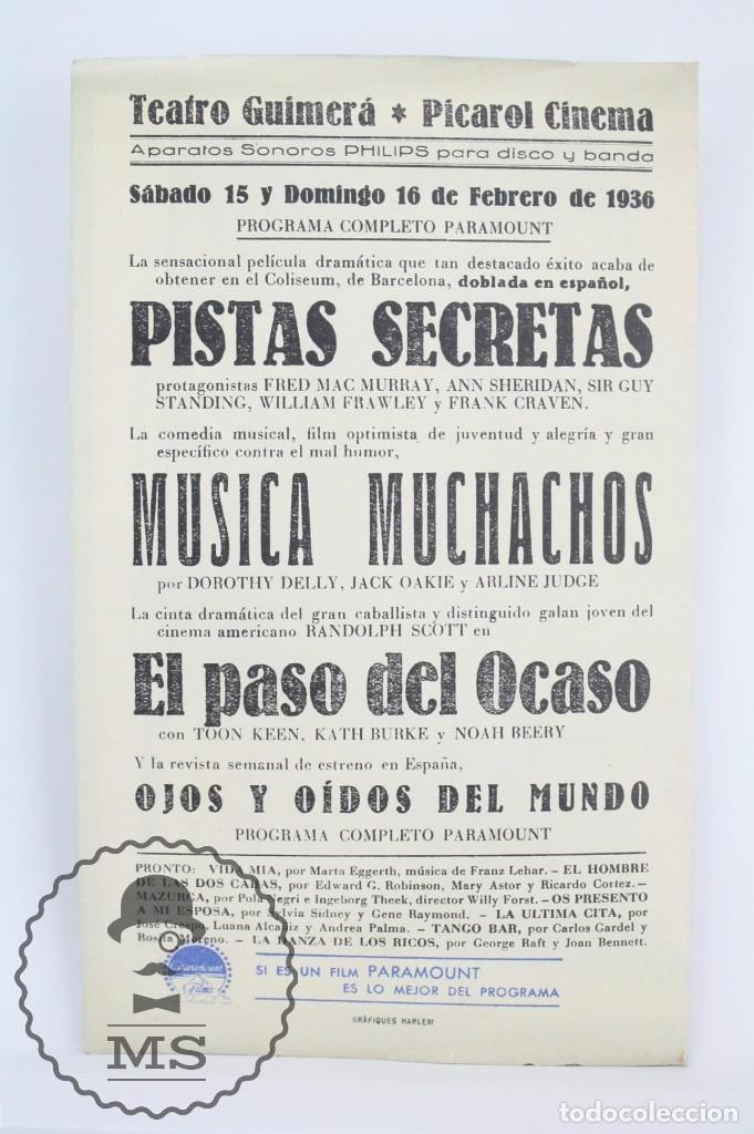 Cine: Programa de Cine Doble - Pistas Secretas - Paramount - A&ntilde;o 1936 - Foto 3