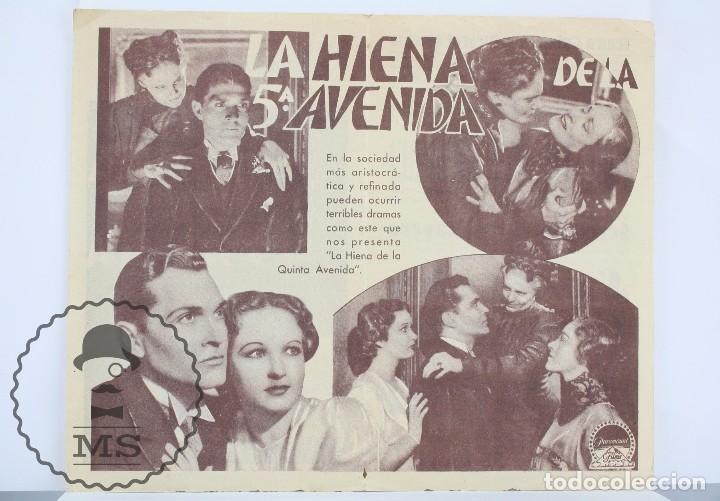 Cine: Programa de Cine Doble - La Hiena de la 5&ordf; Avenida - Paramount - A&ntilde;o 1935 - Foto 2