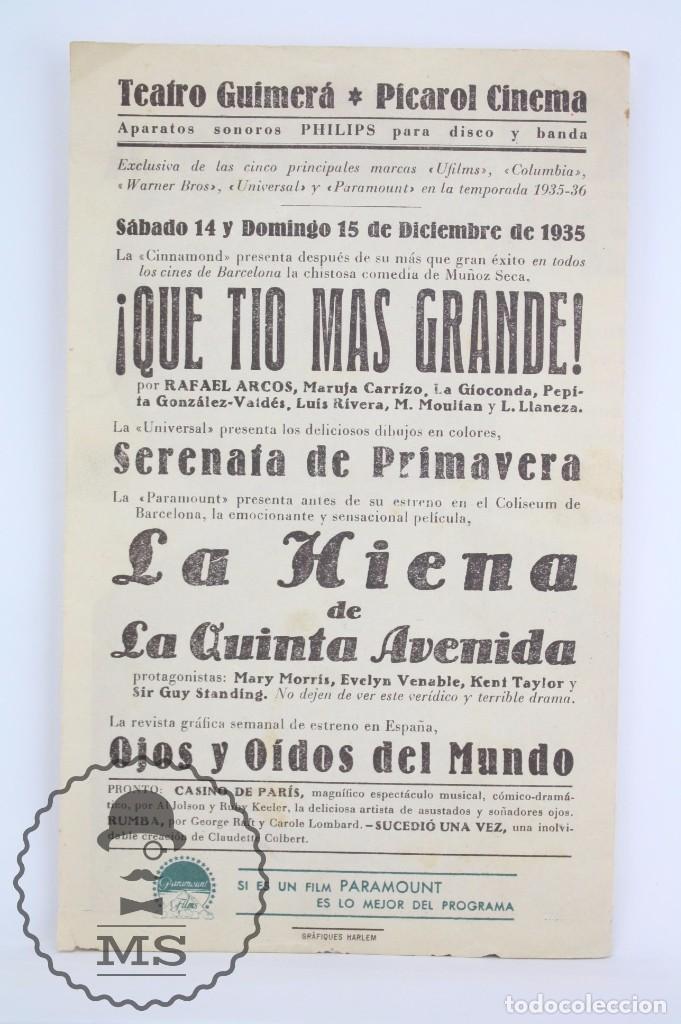 Cine: Programa de Cine Doble - La Hiena de la 5&ordf; Avenida - Paramount - A&ntilde;o 1935 - Foto 3