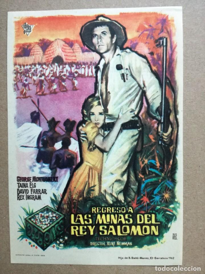  Flyers Publicitaires de films Anciens: REGRESO A LAS MINAS DEL REY SALOMON FOLLETO DE MANO ORIGINAL ,CINE CENTRAL CARTAGENA