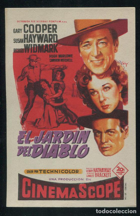 Cine: PROGRAMA SOLIG&Oacute;  EL JARD&Iacute;N DEL DIABLO - GARY COOPER, SUSAN HAYWARD, RICHARD WIDMARK  CON PUBLICIDAD