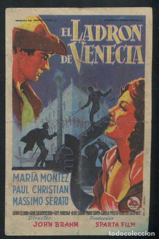 Cine: PROGRAMA SOLIG&Oacute; EL LADRON DE VENECIA MARIA MONTEZ PAUL CHRISTIAN CON PUBLICIDAD