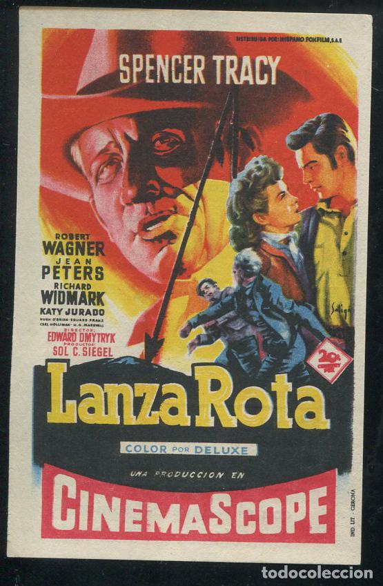 Cine: PROGRAMA SOLIG&Oacute;  LANZA ROTA - SPENCER TRACY, ROBERT WAGNER, JEAN PETERS, RICHARD  CON PUBLICIDAD