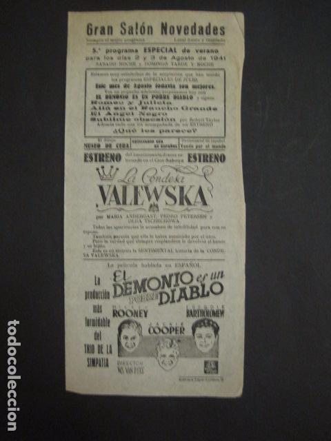 Cinema: EL DEMONIO ES UN POBRE DIABLO  - SALON NOVEDADES - A&Ntilde;O 1941 - VER FOTOS Y MEDIDAS - ( C-3025)
