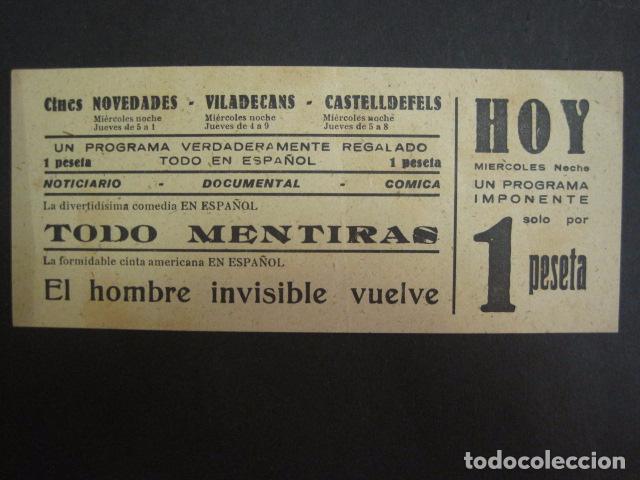  Foglietti di film di film antichi di cinema: TODO MENTIRAS - EL HOMRE INVISIBLE VUELVE -CINE NOVEDADES -VER FOTOS Y MEDIDAS - ( C-3036)