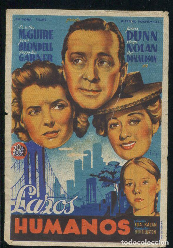Cine: PROGRAMA SOLIGO - LAZOS HUMANOS.DOROTHY MCGUIRE.ELIA KAZAN CON PUBLICIDAD