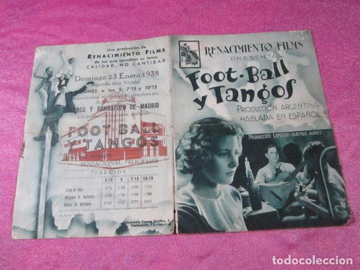 Cine: FOOT BALL Y TANGOS PROGRAMA DE CINE DOBLE A&Ntilde;O 1938 C16 20 - Foto 1