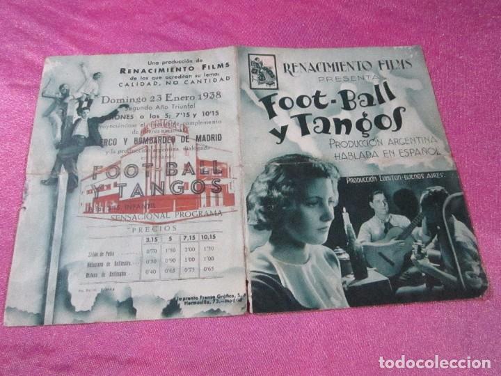 Cine: FOOT BALL Y TANGOS PROGRAMA DE CINE DOBLE A&Ntilde;O 1938 C16 20 - Foto 3