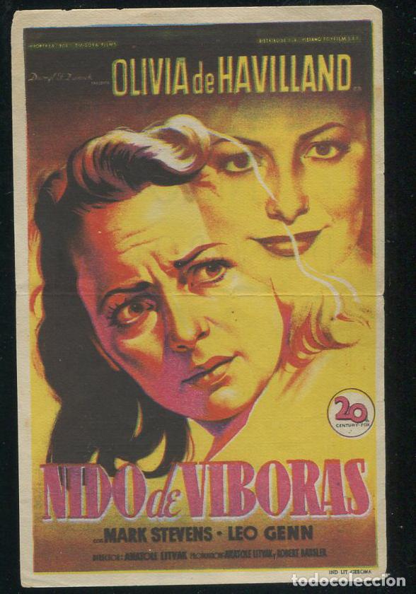 Cine: PROGRAMA SOLIGO - NIDO DE VIBORAS  (Olivia de Havilland - Leo Genn) CON PUBLICIDAD