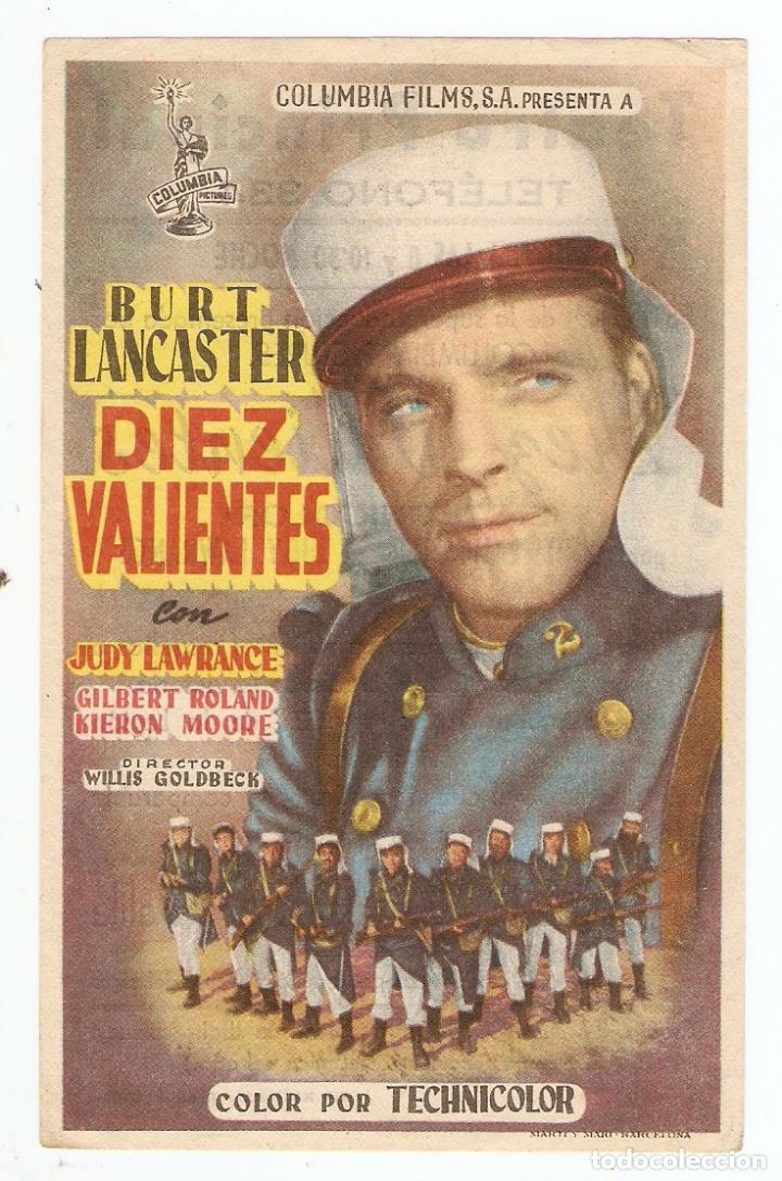 Cine: DIEZ VALIENTES - BURT LANCASTER, JUDY LAWRENCE, GILBERT ROLAND - WILLIS GOLDBECK - TEATRO PRINCIPAL
