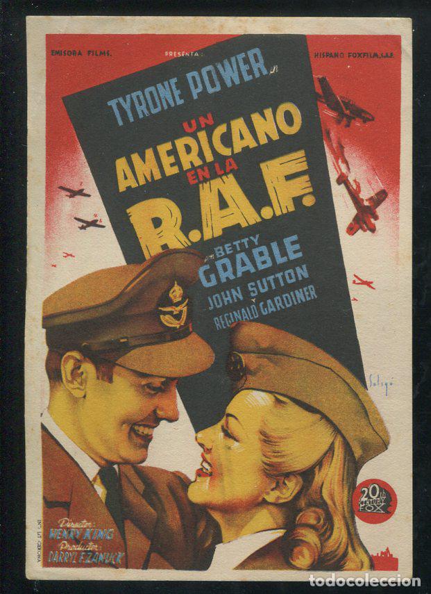 Cine: PROGRAMA SOLIGO - UN AMERICANO EN LA RAF. TYRONE POWER, BETTY GRABLE - Foto 1