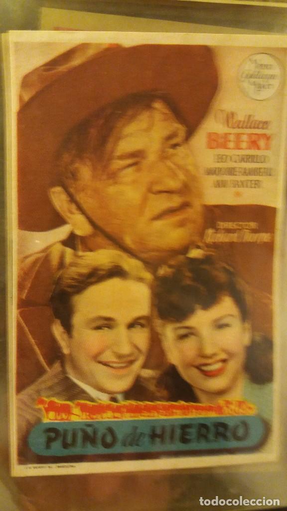 Kino: ANTIGUO FOLLETO PROGRAMA CINE ELCHE PU&Ntilde;O DE HIERRO. WALLACE BEERY, ANN BAXTER. RICHARD THORPE.