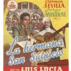 Cine: LA HERMANA SAN SULPICIO - CARMEN SEVILLA, JORGE MISTRAL - DIRECTOR LUIS LUCÍA - CIFESA. Lote 68010425