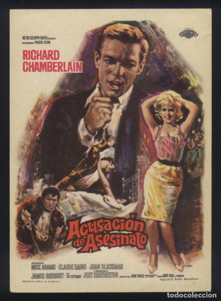  Foglietti di film di film antichi di cinema: Q-06738- ACUSACION DE ASESINATO (Twilight of Honor) Claude Rains - Richard Chamberlain - Nick Adams