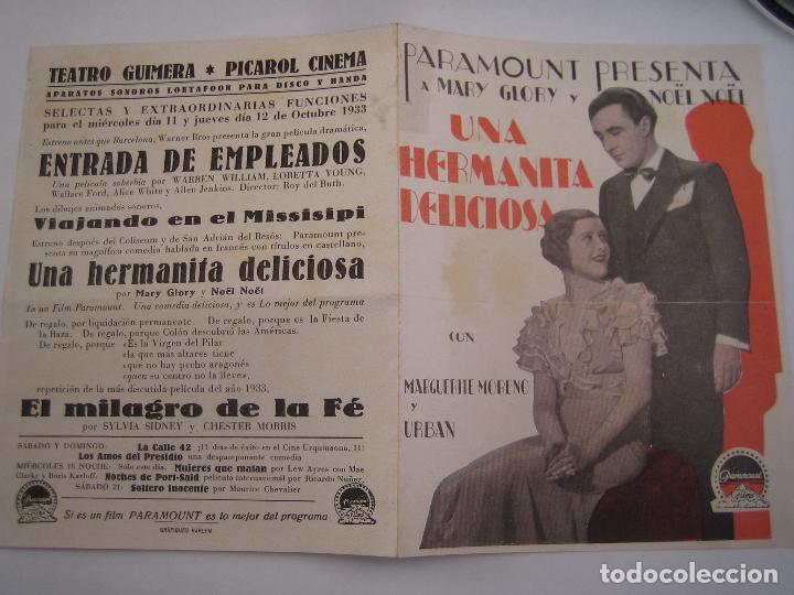  Foglietti di film di film antichi di cinema: una hermanita deliciosa folleto de mano original con cine impreso muy buen estado