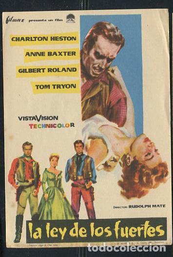 Cine: PROGRAMA la ley de los fuertes - charlton heston, anne baxter, gilbert roland - Foto 1