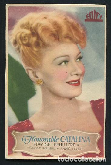 Cine: PROGRAMA La Honorable Catalina - Edwige Feuillere, Raymond Rouleau - Foto 1