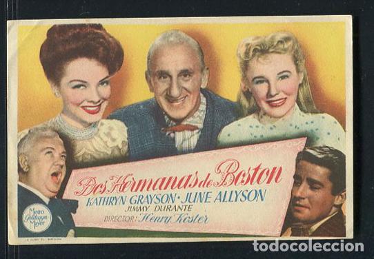 Cine: PROGRAMA DOS HERMANAS DE BOSTON. KATHRYN GRAYSON,JUNE ALLYSON. - Foto 1