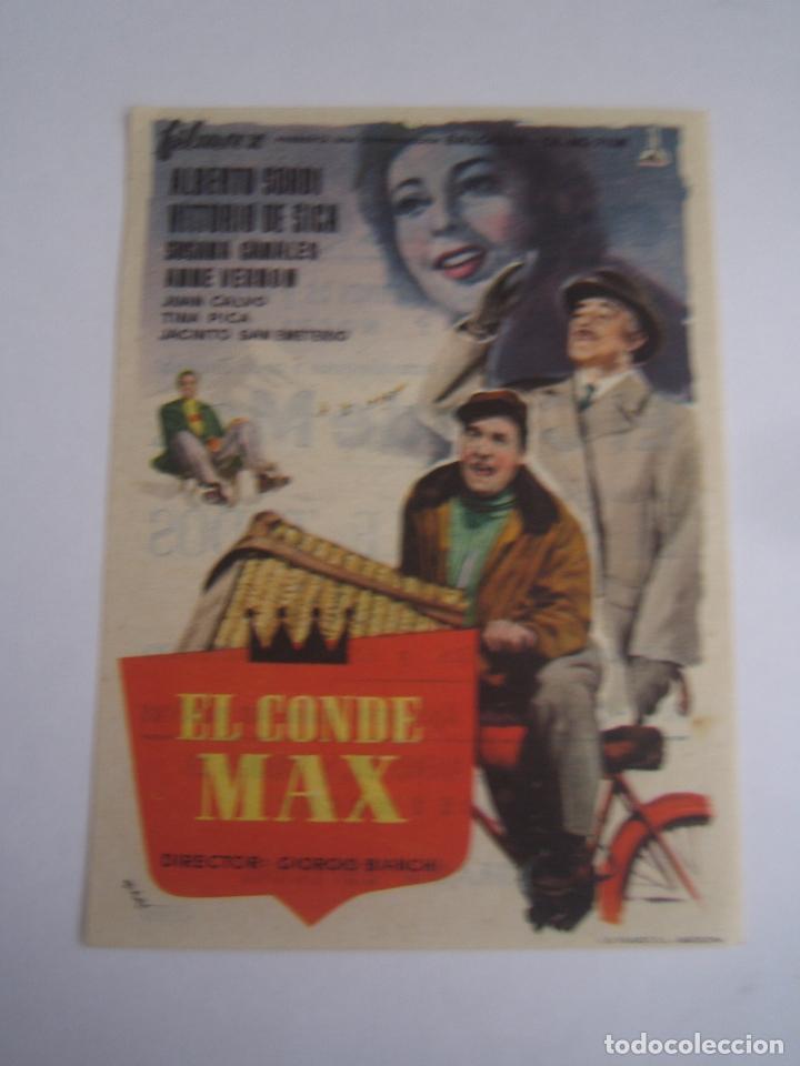  Foglietti di film di film antichi di cinema: el conde max - folleto de mano original estreno con cine impreso filmax vittorio de sica