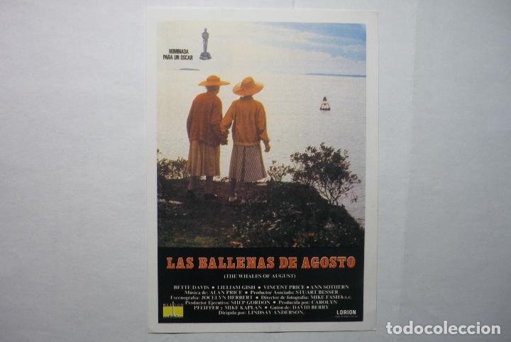 Cine: PROGRAMA MODERNO LAS BALLENAS DE AGOSTO - BETTE DAVIS - Foto 1