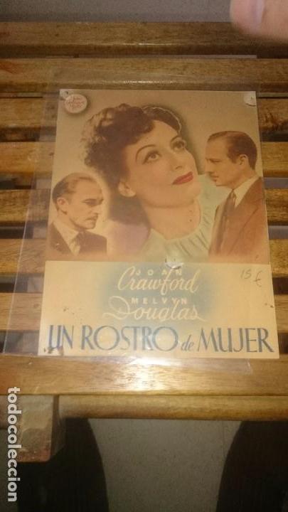 Cine: programa de cine doble un rostro de mujer con publicidad - Foto 1