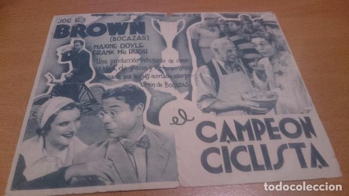 Cine: programa de cine doble joe,e, brown el campeon cliclista con publicidad - Foto 2