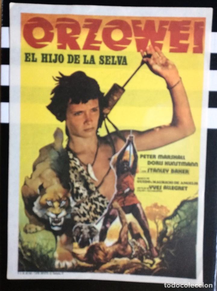 Kino: ORZOWEI EL HIJO DE LA SELVA. 14X20 CM FOLLETO CINE APOLO SEVILLA SELLO.FALBUN