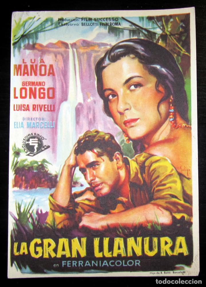 Cine: LA GRAN LLANURA FOLLETO DE MANO 1959 CINE COSO ZARAGOZA PROGRAMA CINE